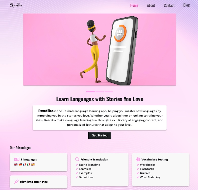 Screenshot of Website